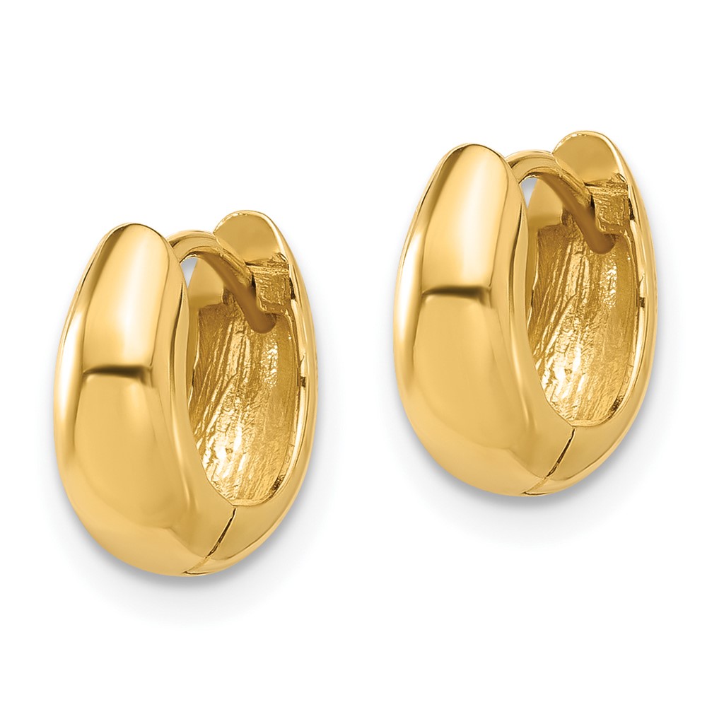 14K Polished Hinged Huggie Hoop Earrings (TF2300)
