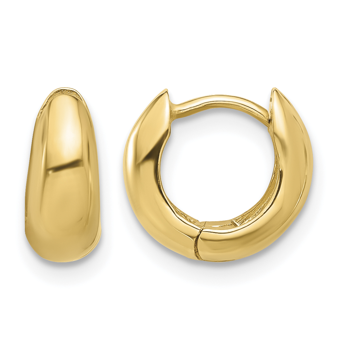 14K Polished Hinged Huggie Hoop Earrings (TF2300)