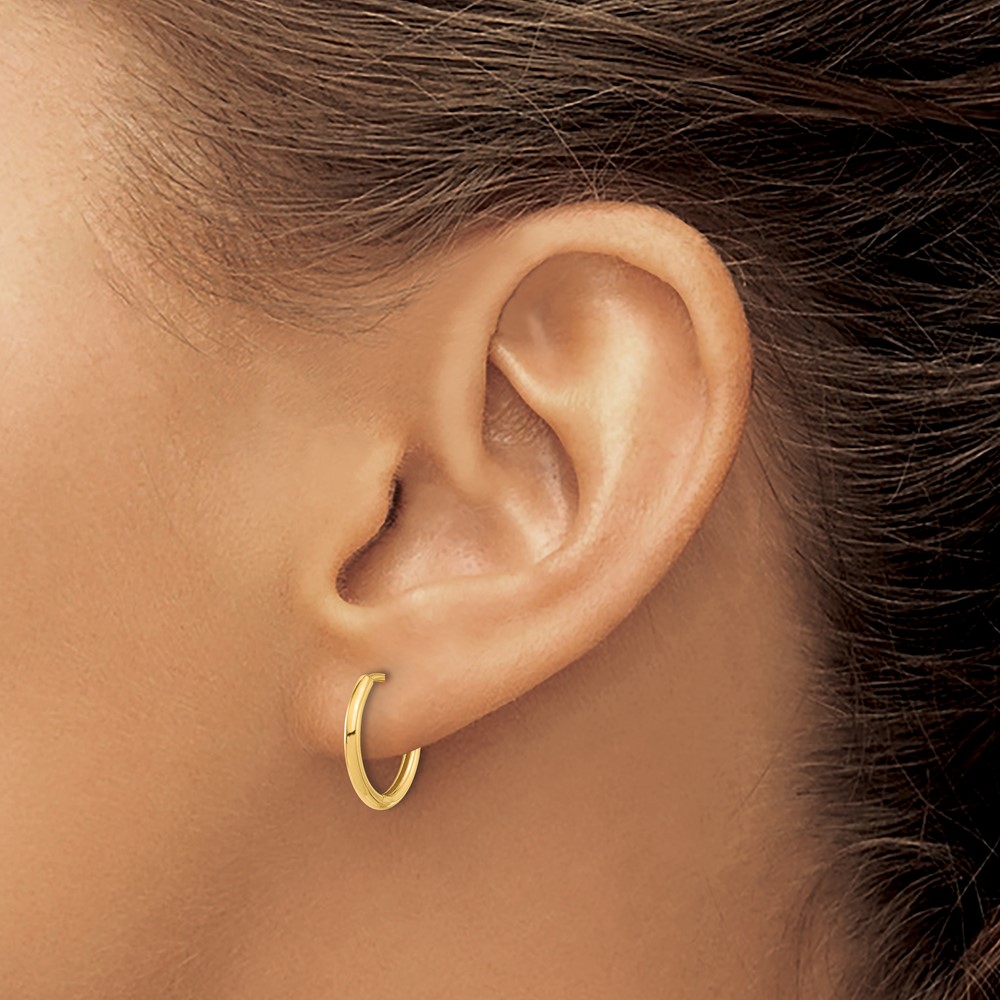 14K Polished Hinged Hoop Earrings (TF2301)
