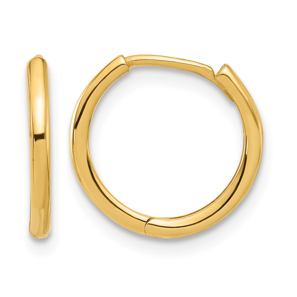 14K Polished Hinged Hoop Earrings (TF2301)