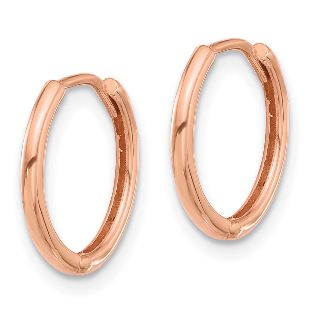 14K Rose Gold Polished Hinged Hoop Earrings (TF2301R)