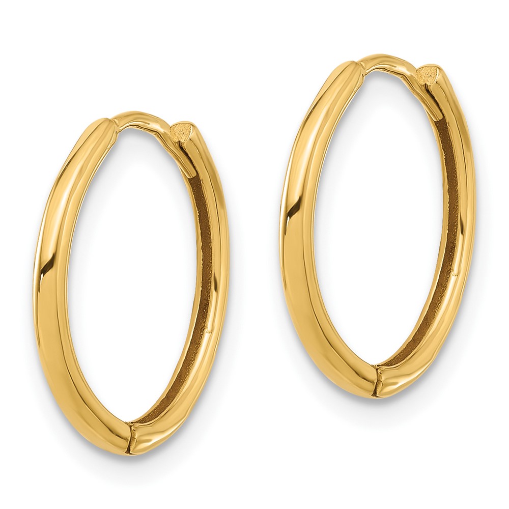 14K Polished Hinged Hoop Earrings (TF2302)