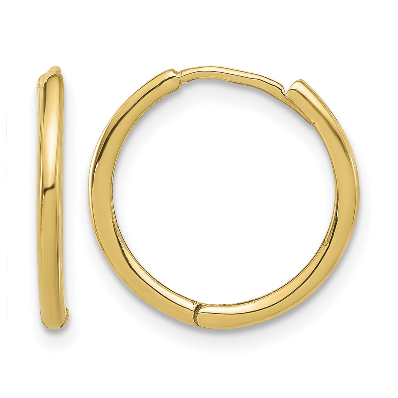14K Polished Hinged Hoop Earrings (TF2302)
