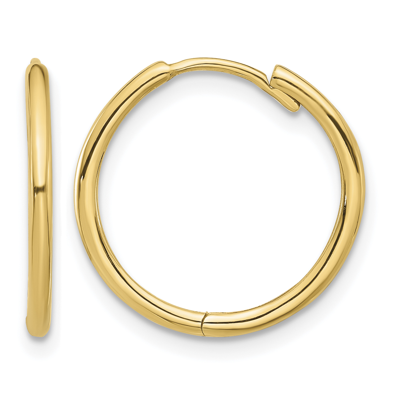 14K Polished Hinged Hoop Earrings (TF2303)