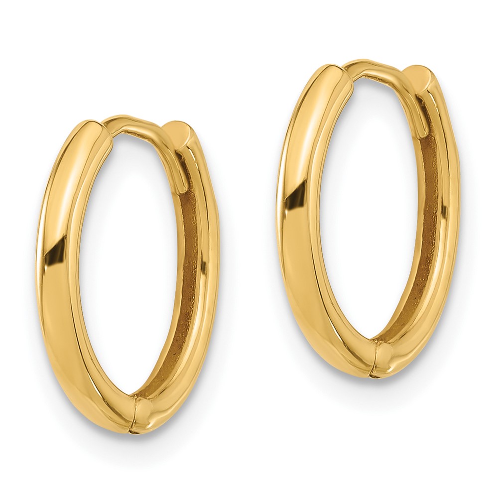14K Polished Hinged Hoop Earrings (TF2304)
