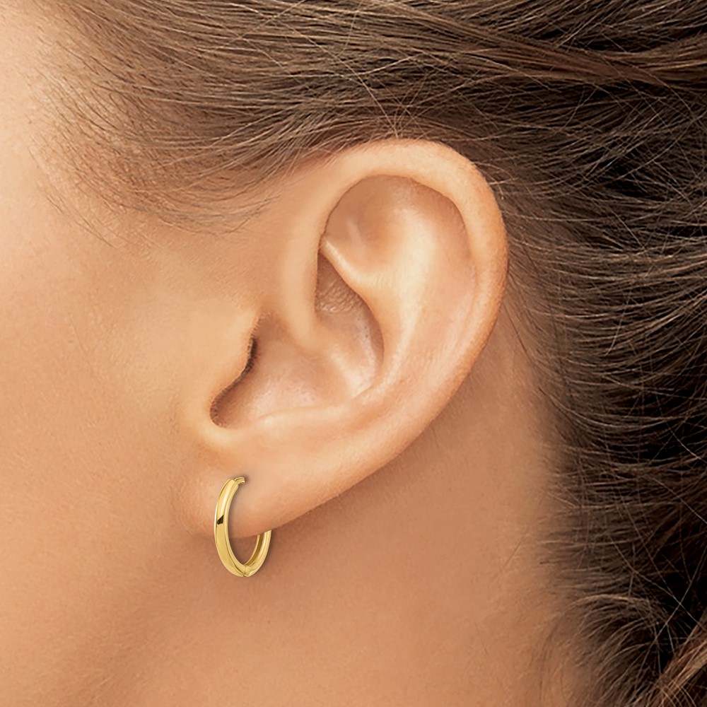 14K Polished Hinged Hoop Earrings (TF2304)