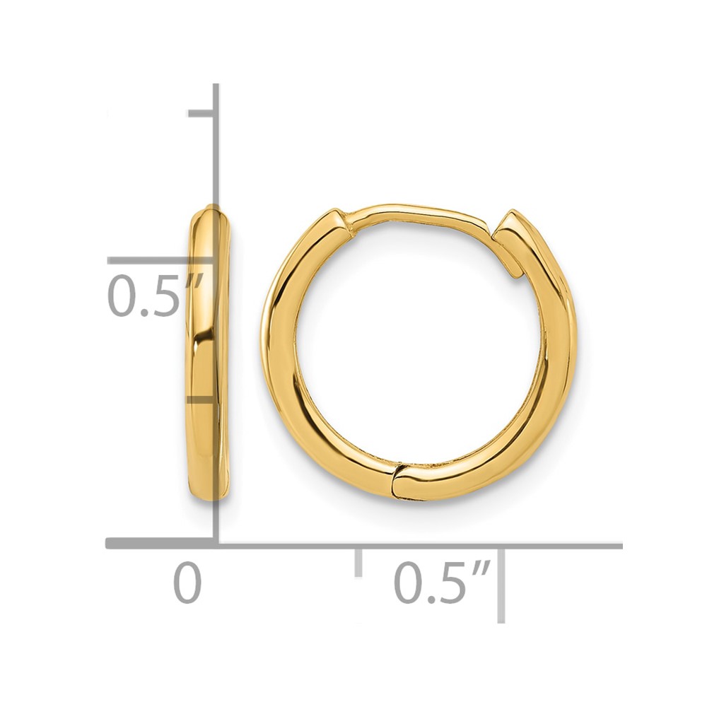 14K Polished Hinged Hoop Earrings (TF2304)