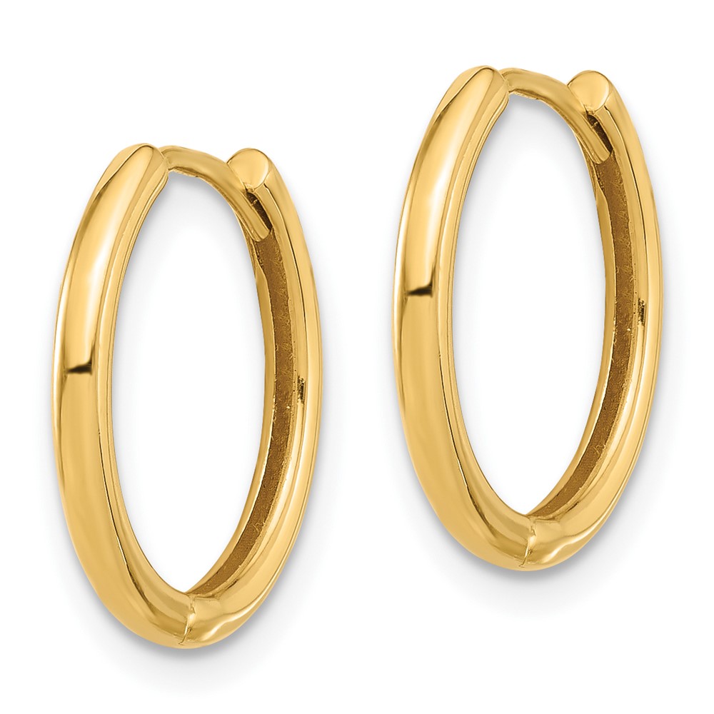 14K Polished Hinged Hoop Earrings (TF2305)