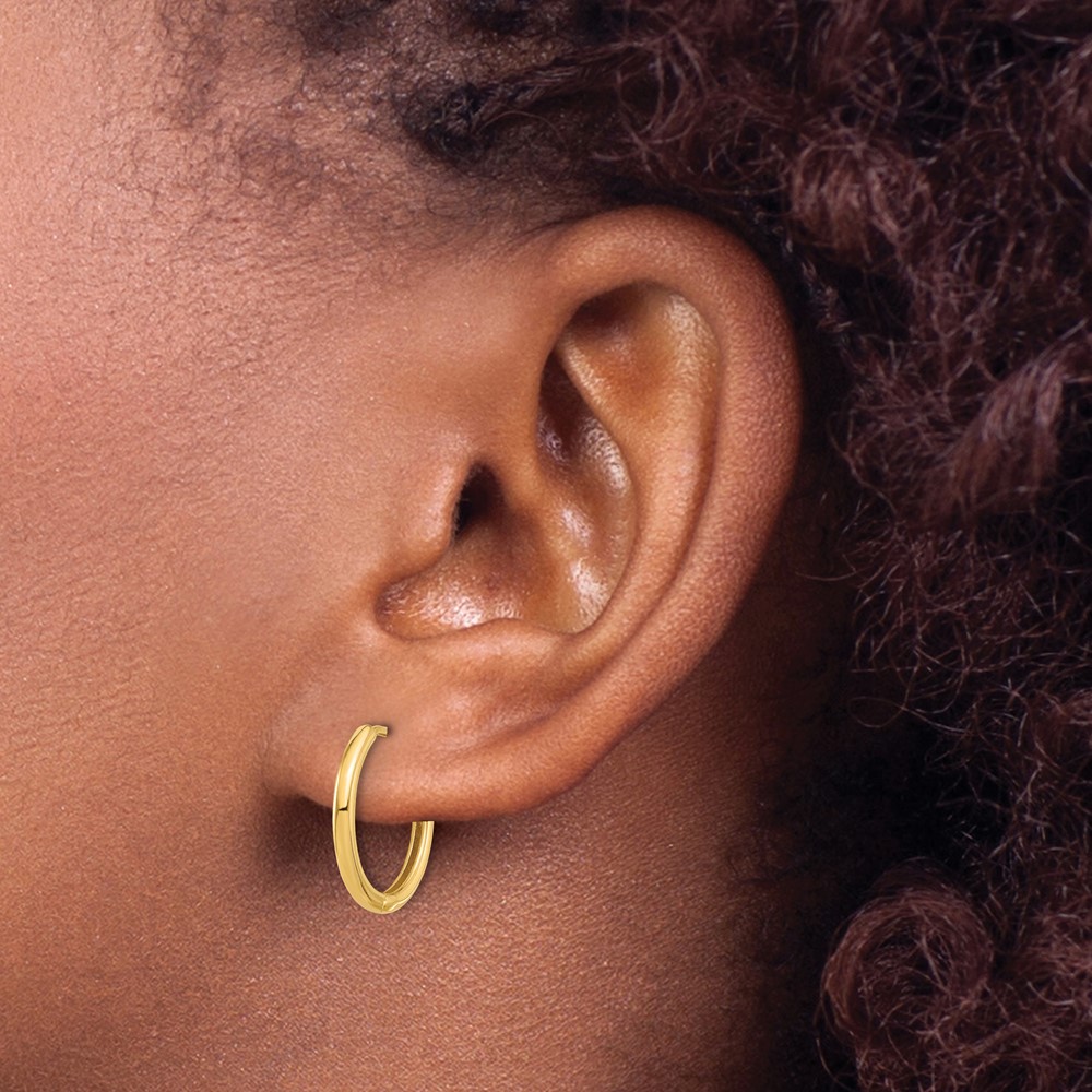 14K Polished Hinged Hoop Earrings (TF2305)