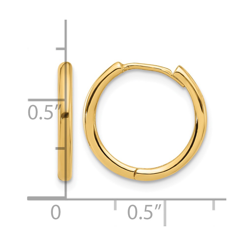 14K Polished Hinged Hoop Earrings (TF2305)