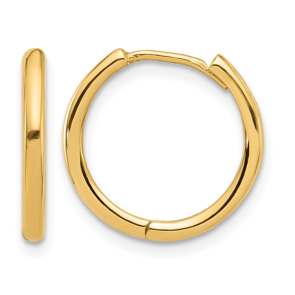 14K Polished Hinged Hoop Earrings (TF2305)
