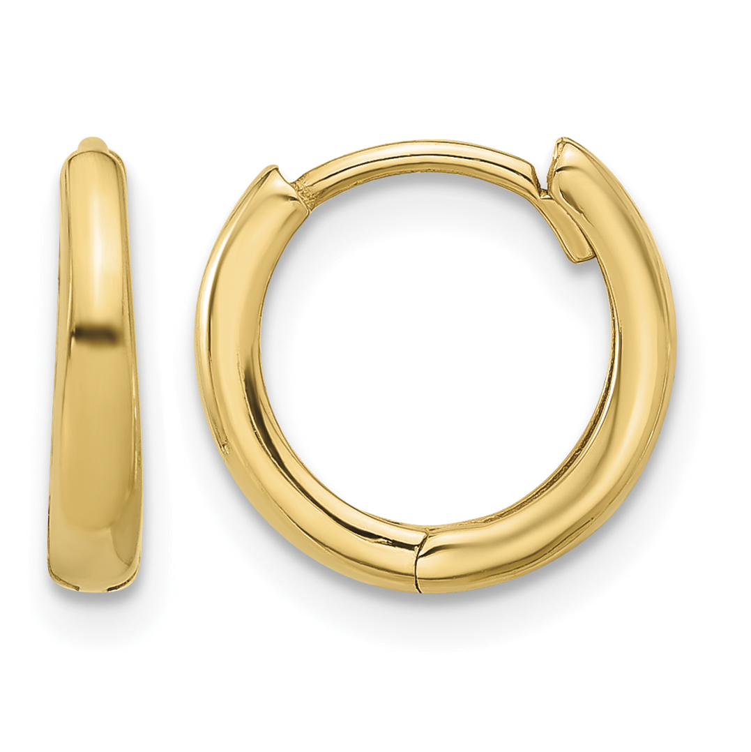 14K Polished Hinged Hoop Earrings (TF2306)