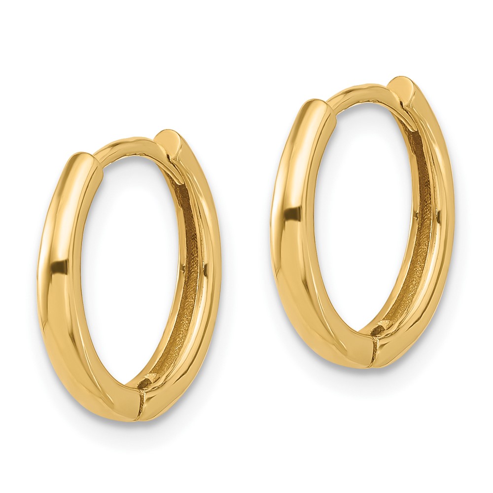 14K Polished Hinged Hoop Earrings (TF2307)