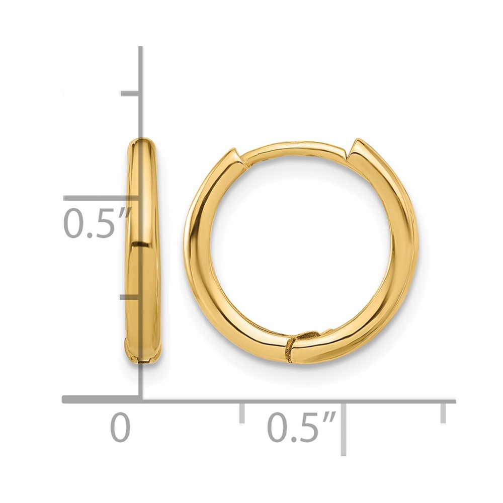 14K Polished Hinged Hoop Earrings (TF2307)