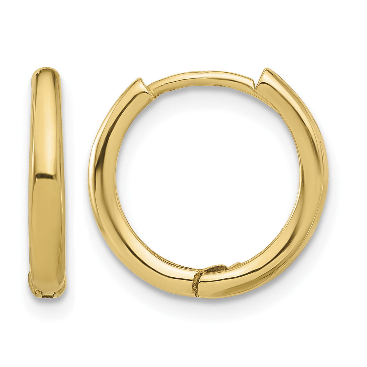 14K Polished Hinged Hoop Earrings (TF2307)