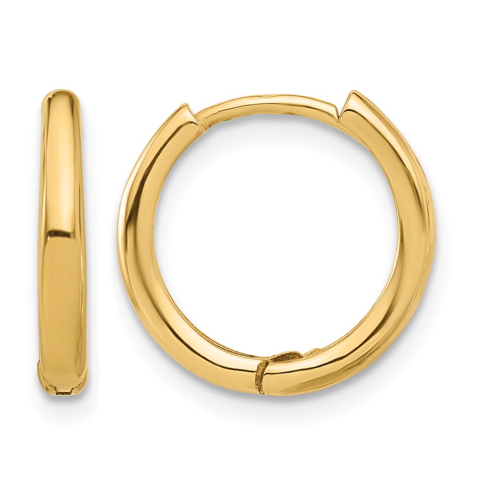 14K Polished Hinged Hoop Earrings (TF2307)