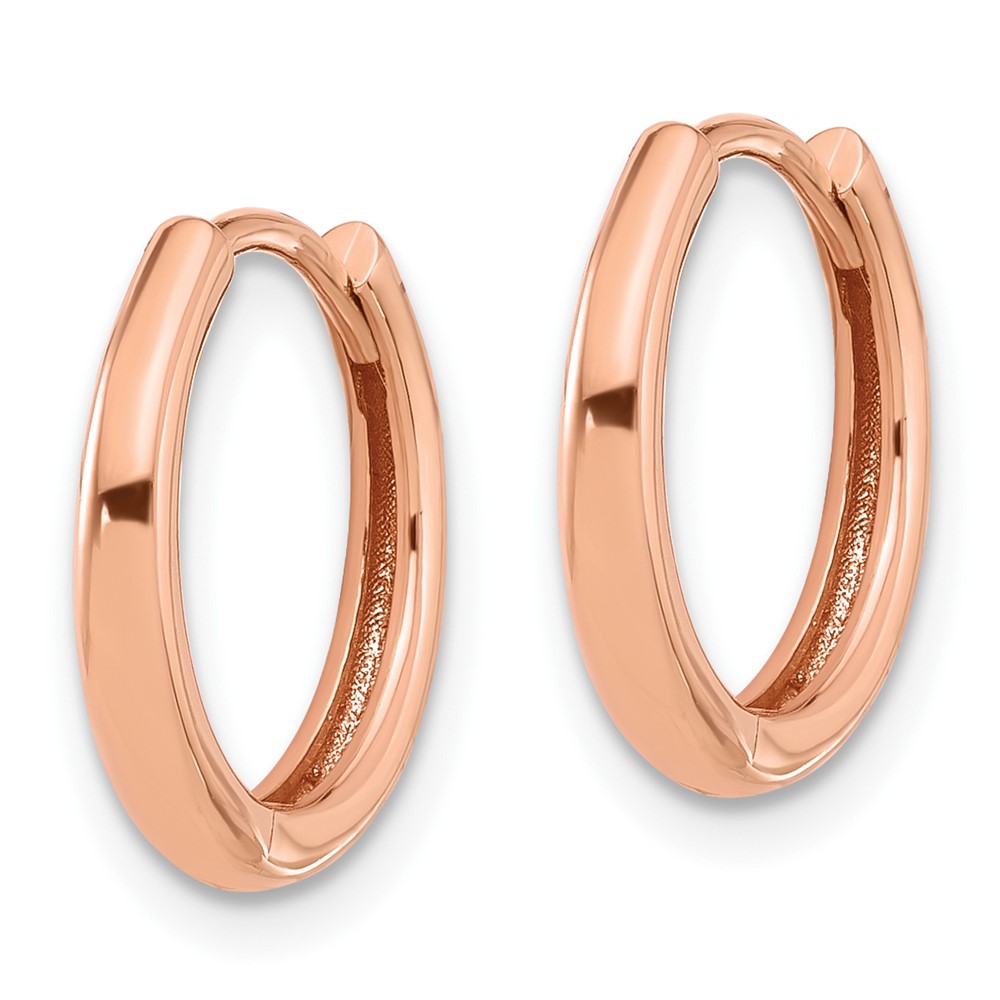 14K Rose Gold Polished Hinged Hoop Earrings (TF2307R)