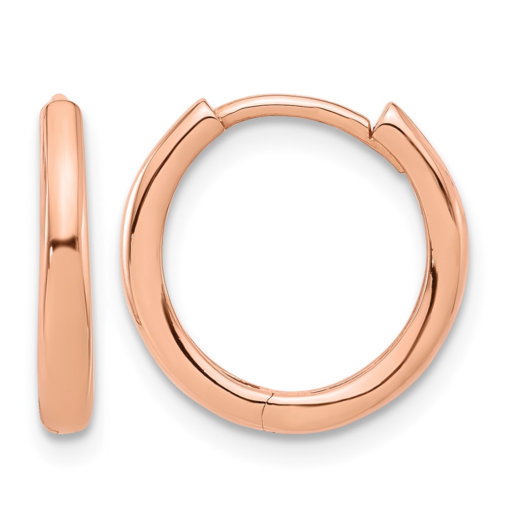 14K Rose Gold Polished Hinged Hoop Earrings (TF2307R)