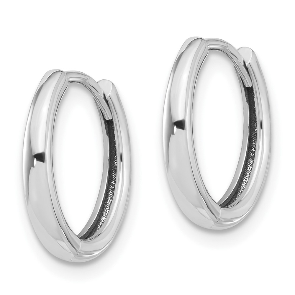14K White Gold Polished Hinged Hoop Earrings (TF2307W)
