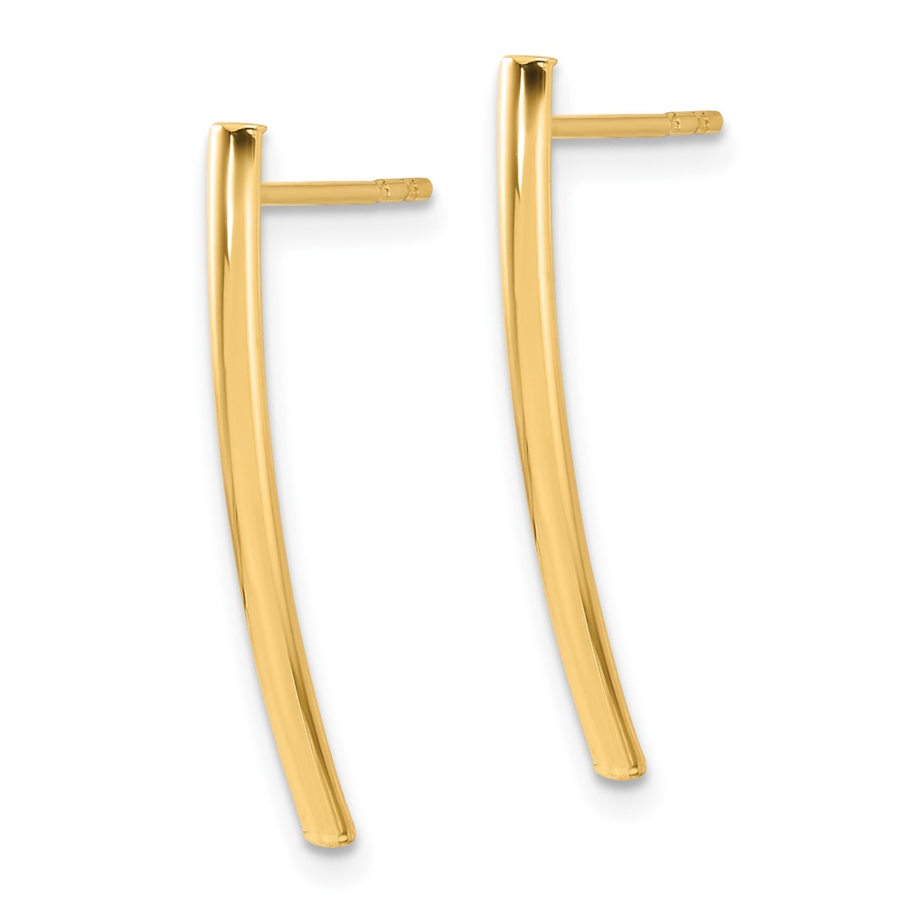 14K Polished Bar Post Earrings (TF2311)