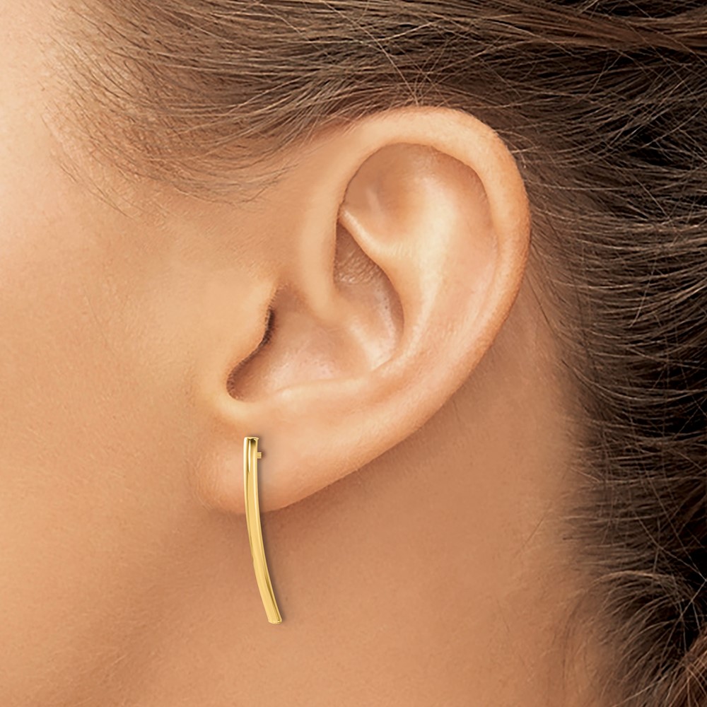 14K Polished Bar Post Earrings (TF2311)