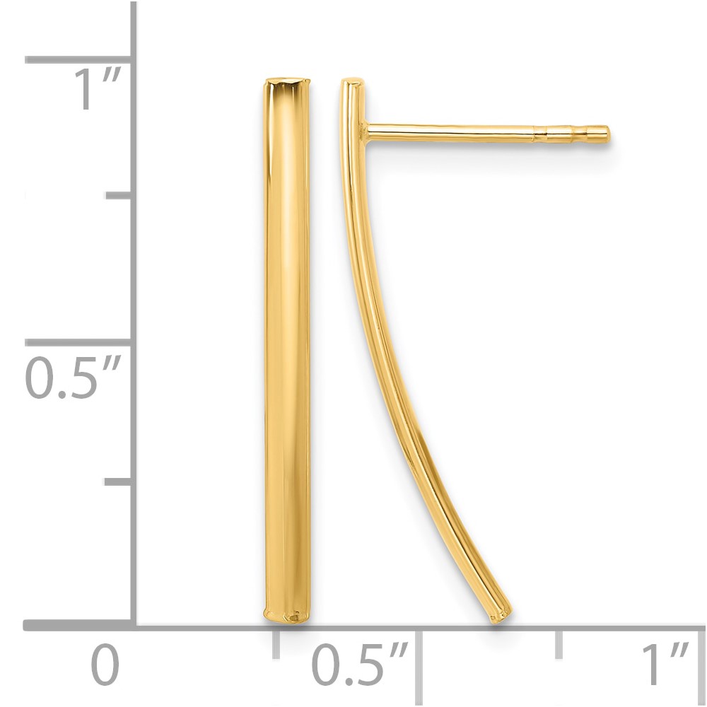 14K Polished Bar Post Earrings (TF2311)