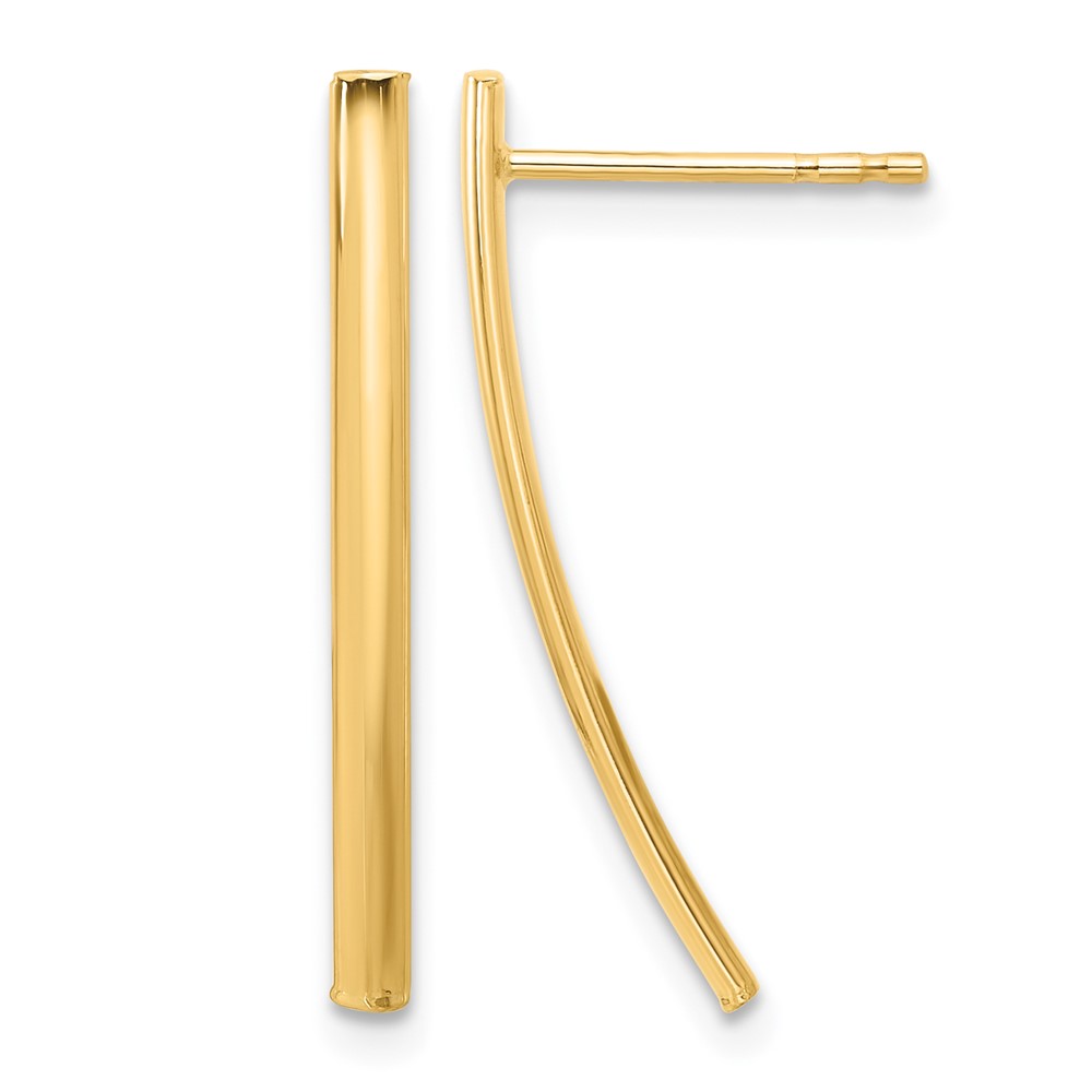 14K Polished Bar Post Earrings (TF2311)