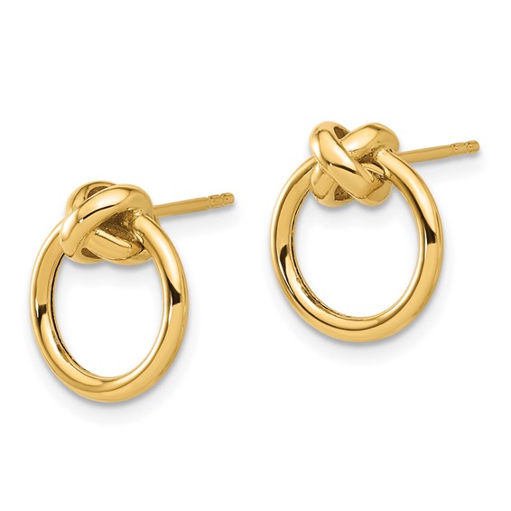 14K Polished Circle Post Earrings