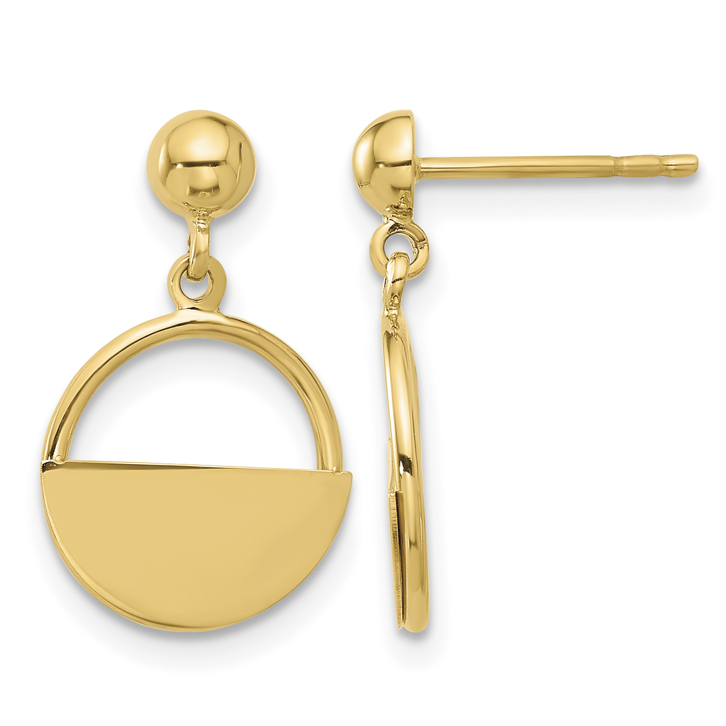 14K Polished Contemporary Dangle Post Earrings (TF2313)