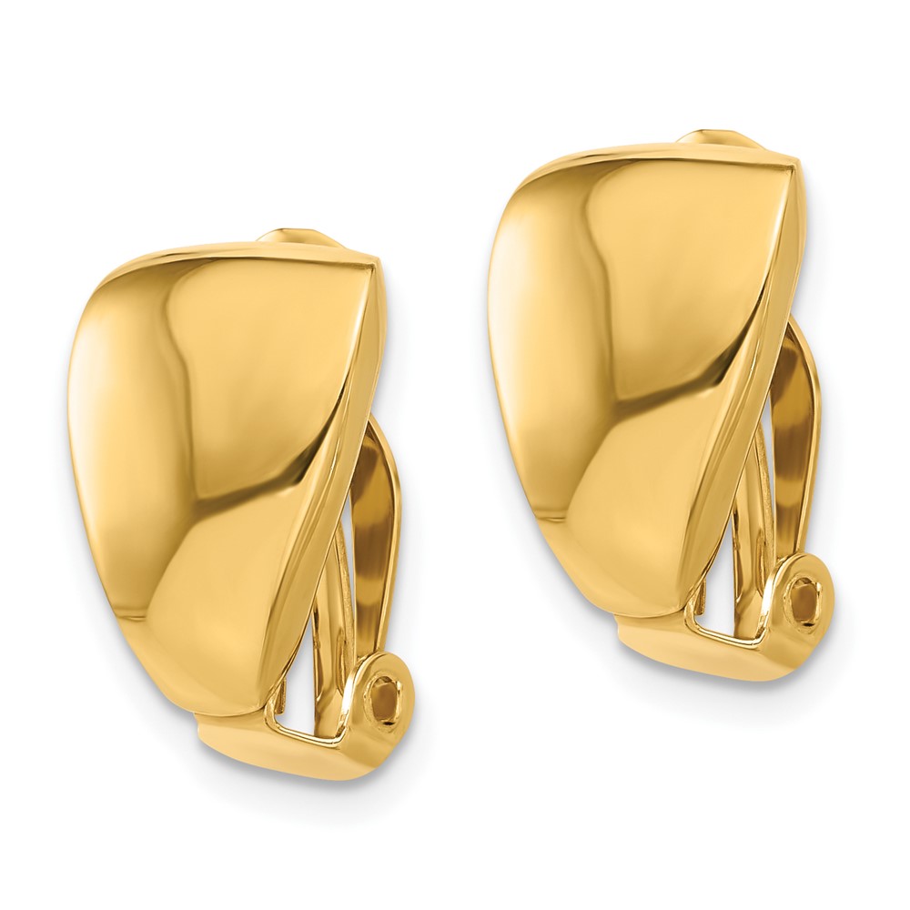 14K Polished Omega Clip Non-pierced Earrings (TF2332)