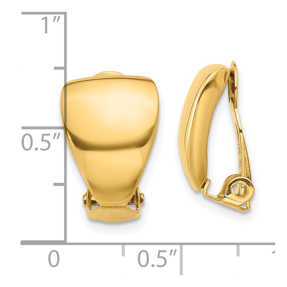 14K Polished Omega Clip Non-pierced Earrings (TF2332)