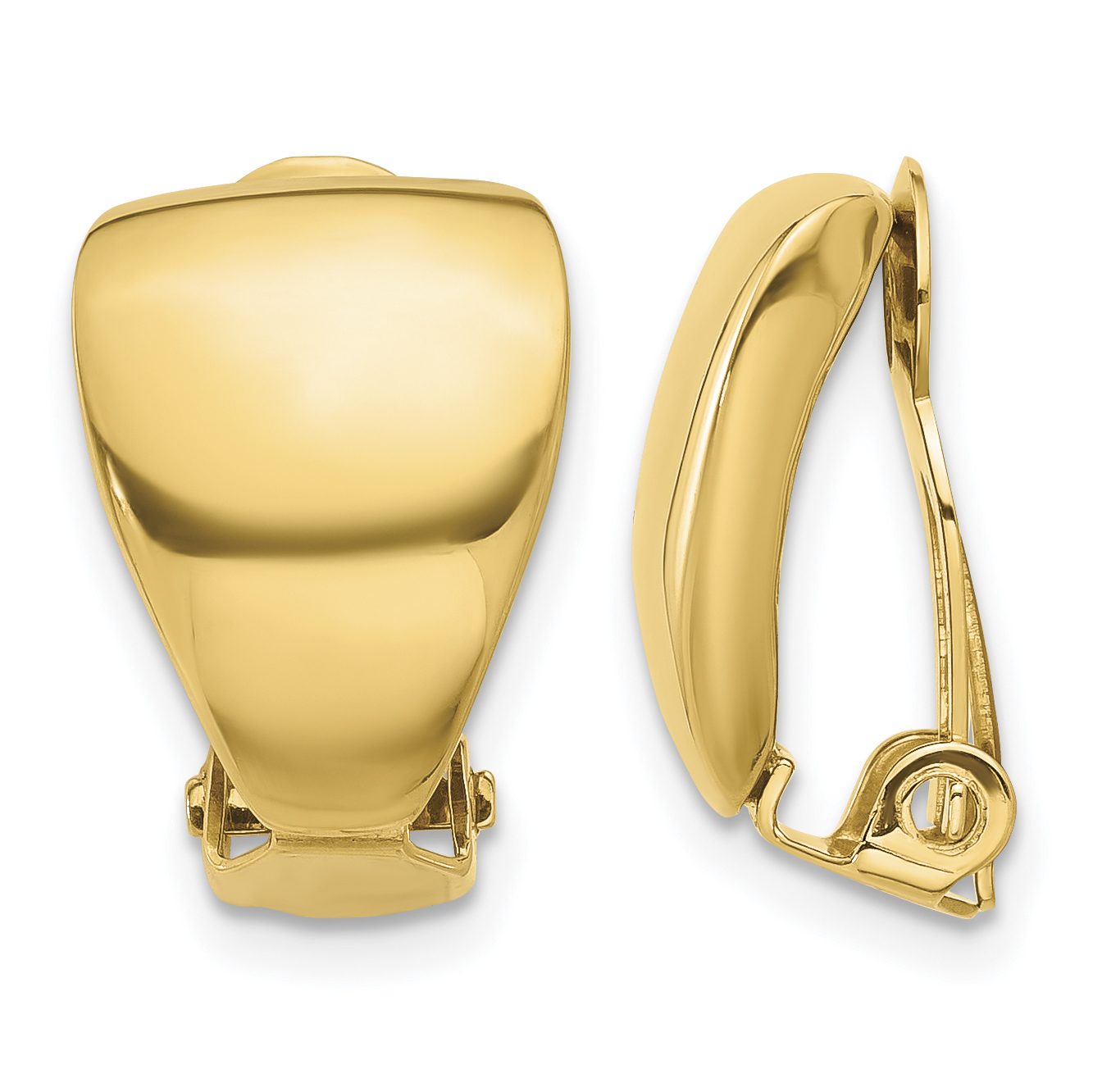 14K Polished Omega Clip Non-pierced Earrings (TF2332)