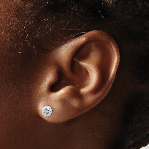 Diamond-Cut Button Post Earrings