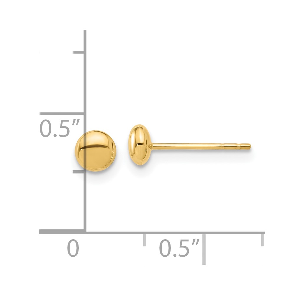 14K Polished 4.5mm Button Post Earrings (TF2339)
