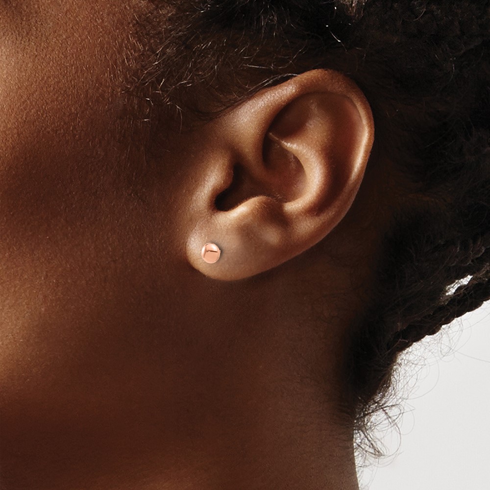 14K Rose Gold Polished 4.5mm Button Post Earrings (TF2339R)