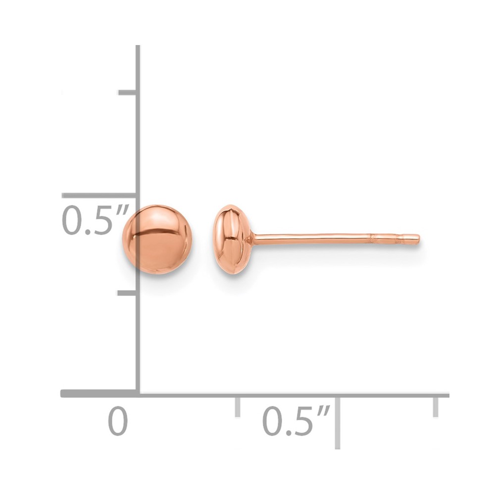 14K Rose Gold Polished 4.5mm Button Post Earrings (TF2339R)