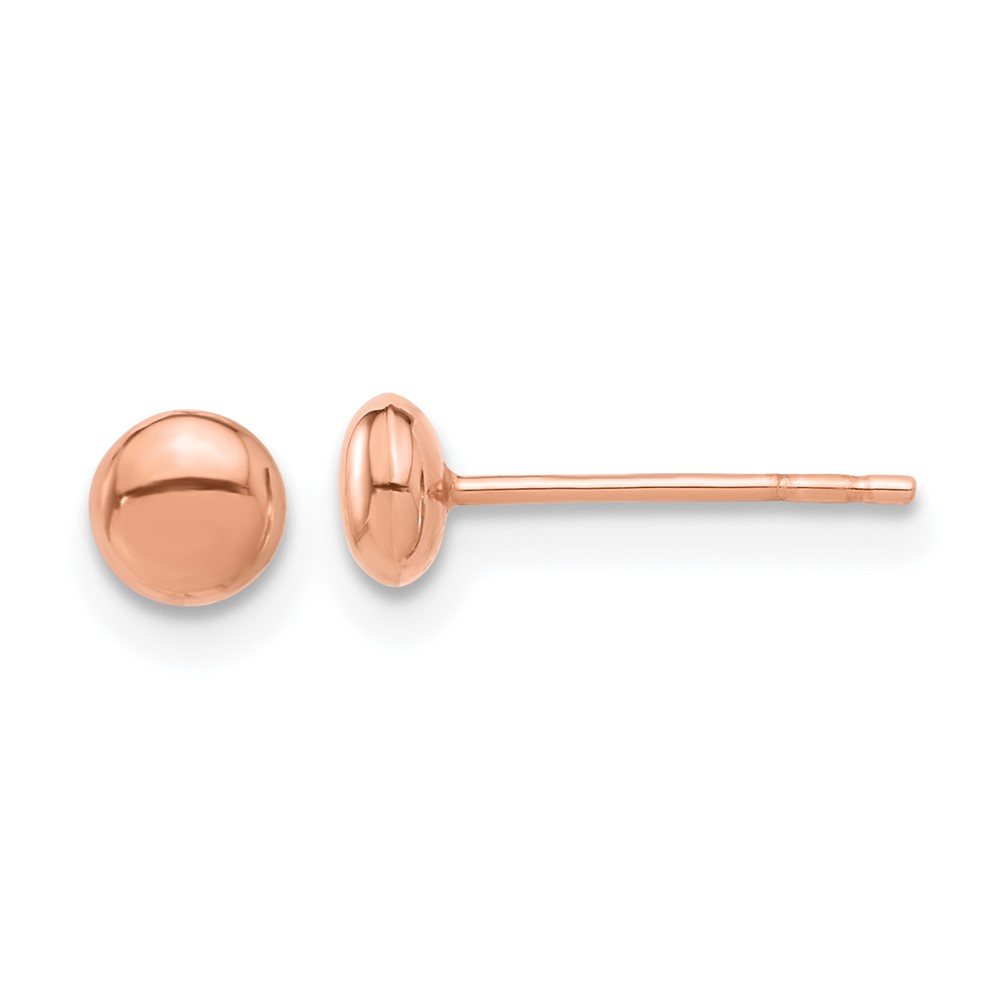 14K Rose Gold Polished 4.5mm Button Post Earrings (TF2339R)