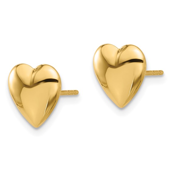 Gold Heart Post Earrings
