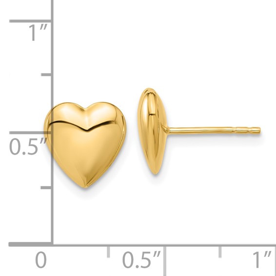 Gold Heart Post Earrings