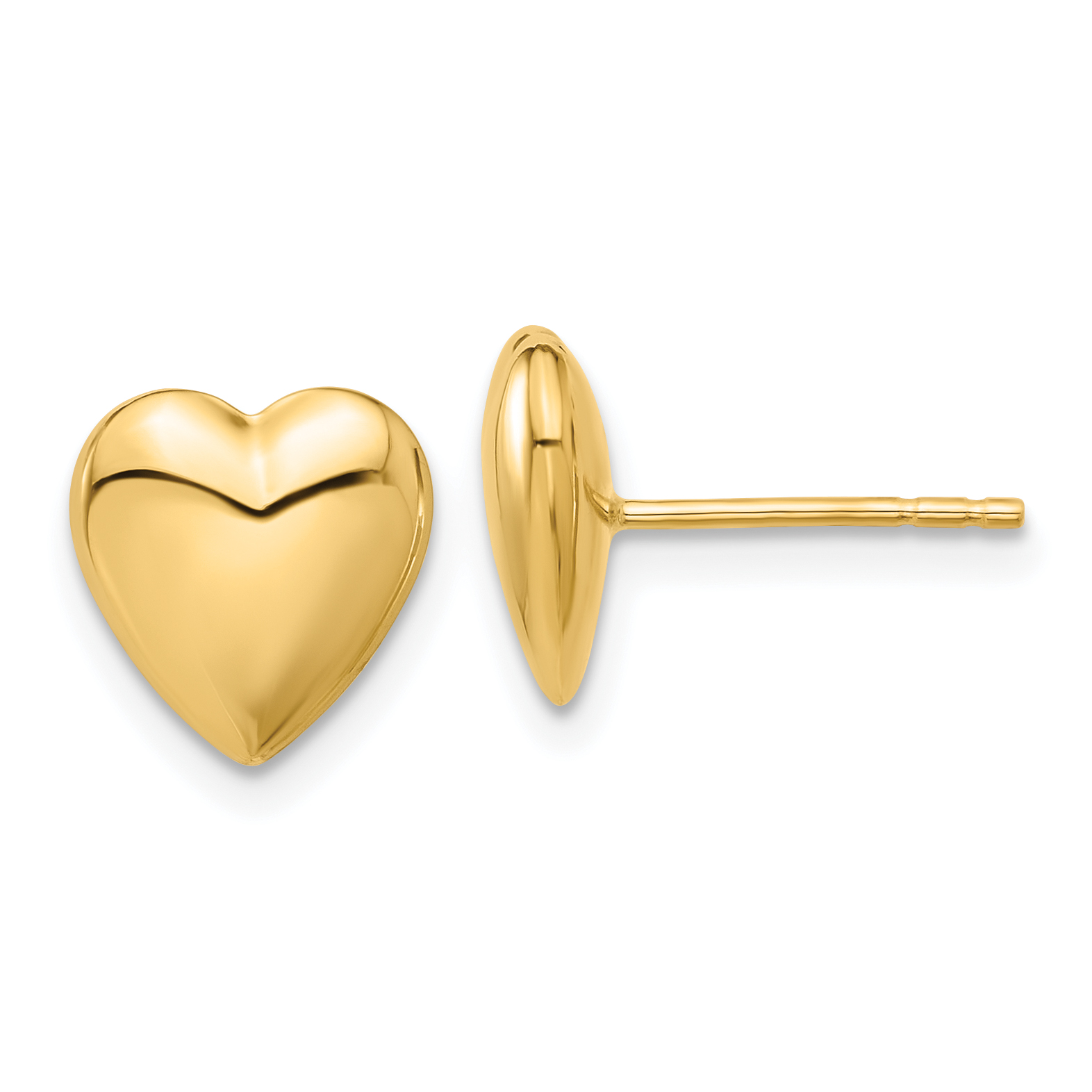 14K Polished Puffed Heart Post Earrings (TF2360)