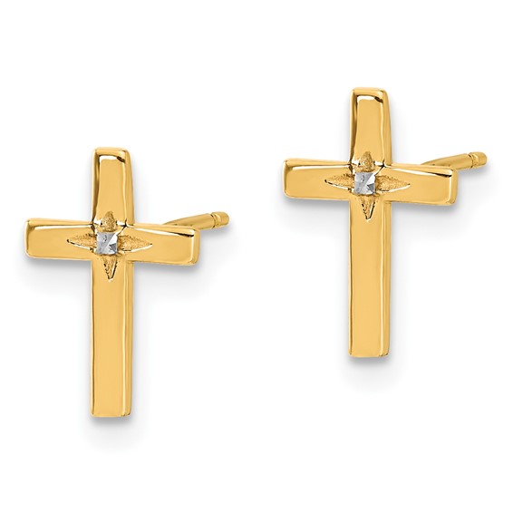 Gold Cross Post Earrings