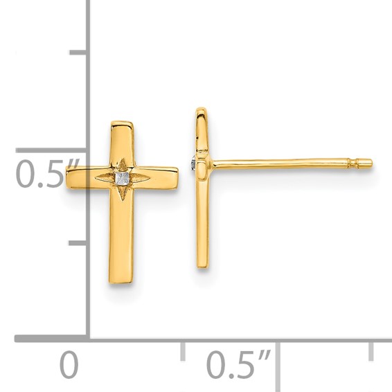 Gold Cross Post Earrings