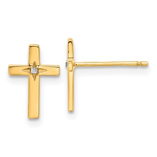 Gold Cross Post Earrings