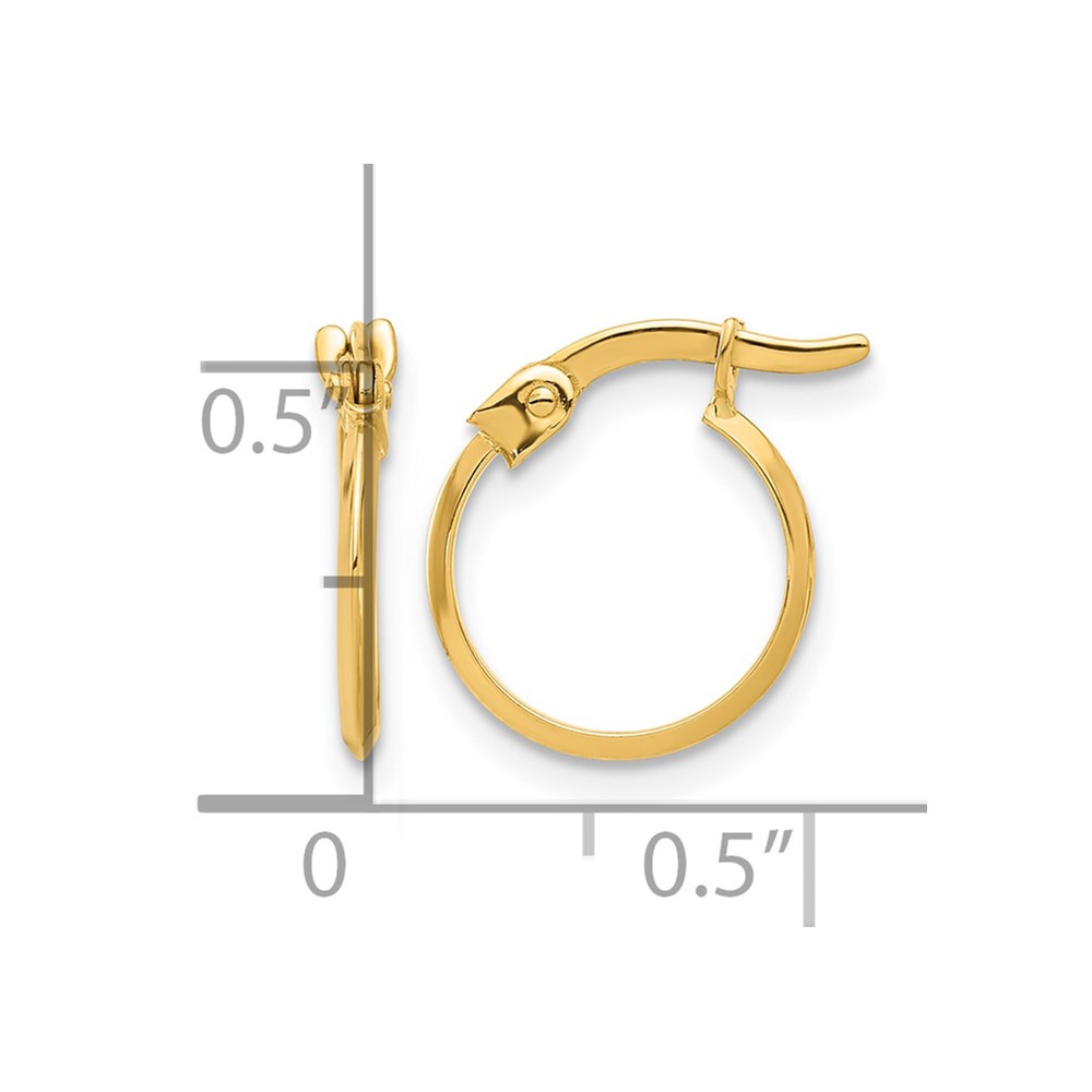 14K Polished Knife Edge Hoop Earrings (TF2378)
