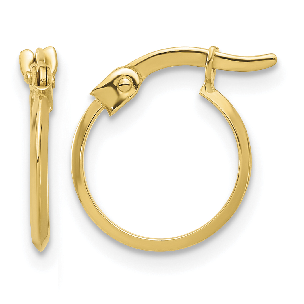 14K Polished Knife Edge Hoop Earrings (TF2378)