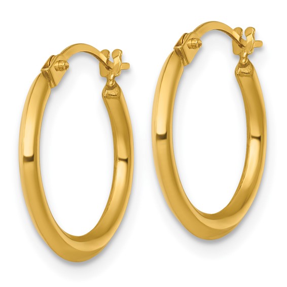 Gold Knife Edge Hoop Earrings