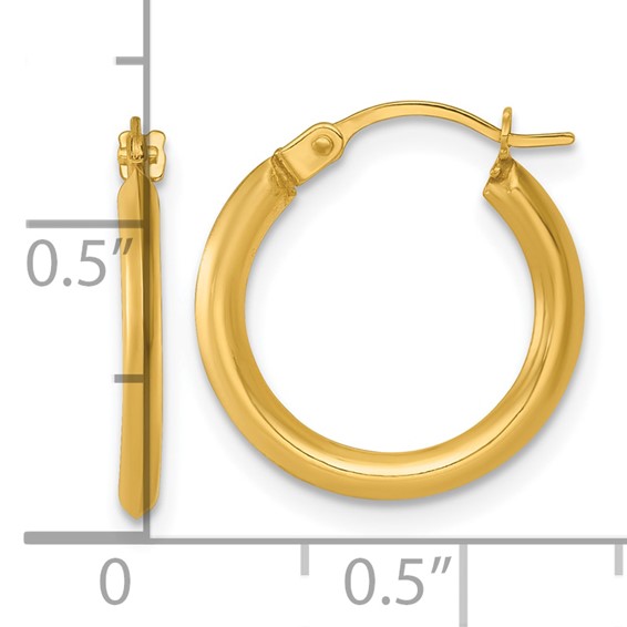 Gold Knife Edge Hoop Earrings