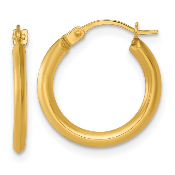 Gold Knife Edge Hoop Earrings