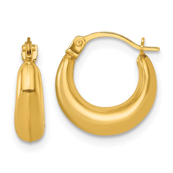 14k Polished 3.80mm Graduated Hollow Hoop Earrings