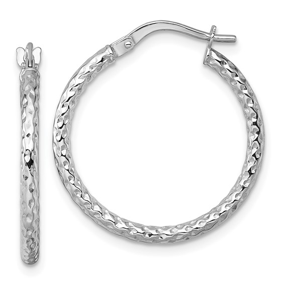 2mm Gold Diamond-cut Hoop earrings